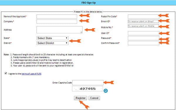 FSSAI- user registration-form